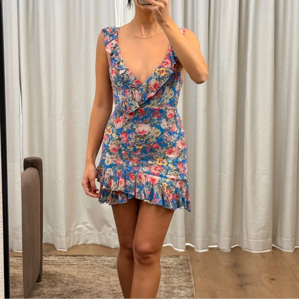 MAJORELLE Salsa Dress in Blue Multi - Picture 3 of 8